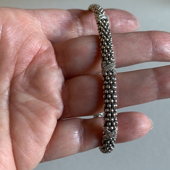 LAGOS EMBRACE Three Station Silver X Diamond Bracelet | 6mm - Picture 11 of 16